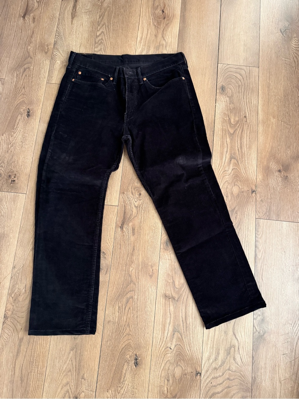 Levi's Men's Black Corduroy Trousers - Straight Leg